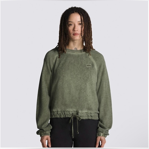 Vans Womens Retreat Long Sleeve Raglan Fleece Crew, size XS - Picture 3 of 12